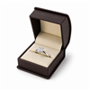 Chocolate Roll Top Ring Box with Beige Interior and Chocolate Ribbon