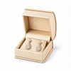 1602E/GD Light Gold Leatherette Roll-Top Stud Earring Box