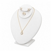 171-3LT-WH White Combination Necklace Ring and Earring Bust Display