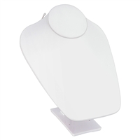 Adjustable white leatherette neckform jewelry display stand for necklaces and pendants