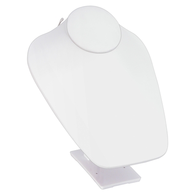 Adjustable white leatherette neckform jewelry display stand for necklaces and pendants