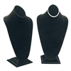 Black Velvet Necklace Display Bust with Gold Pendant Necklace, 18 1/2 Inch Tall
