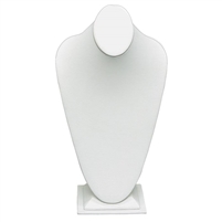 Large White Leatherette Contoured Bust Display for Necklaces and Pendants SKU 181