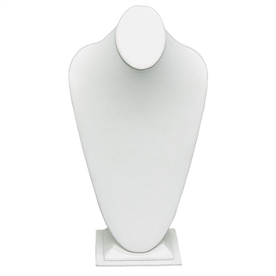 Large White Leatherette Contoured Bust Display for Necklaces and Pendants SKU 181