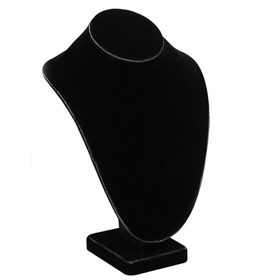 189-2(BK) Black Velvet Necklace Display Bust, 11" Tall