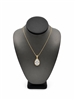 189-2L(87R) Steel Gray Leatherette Necklace Display Bust with Black Trim