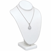 189-2L (W) White Leatherette Necklace Display Bust – 11" H