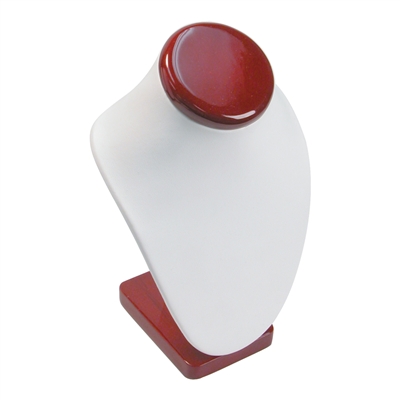 189-2L(RW) White Necklace Display with Rosewood Trim