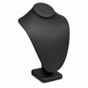 Black Faux Leather Standing Necklace Display Bust, 11 Inch Tall