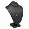 Black Faux Leather Standing Necklace Display Bust, 11 Inch Tall