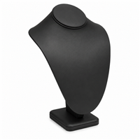189-2L/BK Black Leatherette Necklace Display Bust, 11" Tall