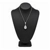 Black Leatherette Necklace Display Bust with Pendant Necklace, 7-1/2 Inch Tall