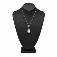 Black Leatherette Necklace Display Bust with Pendant Necklace, 7-1/2 Inch Tall