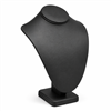 Black Faux Leather Standing Necklace Display Bust with Gold Pendant Necklace