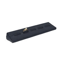 195L(BK)  5-SLOT Ring stand - Black faux leather