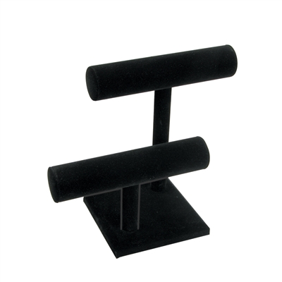 218-1A(BK) Black Velvet Round Shape Double  T-Bar