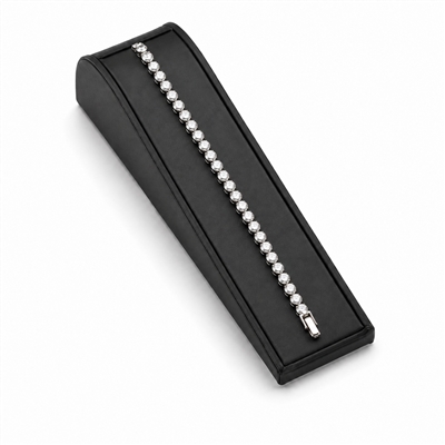 Black leatherette bracelet display ramp with back strap
