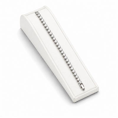 White leatherette bracelet display ramp