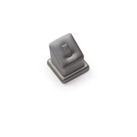 2371B /SV SILVER GRAY LEATHERETTE SINGLE CLIP RING STAND
