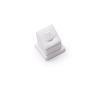 2371B/WH WHITE LEATHERETTE SINGLE CLIP RING STAND