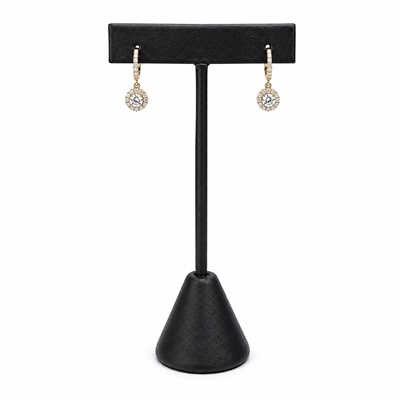 Black Leatherette Small T-Bar Earring Stand 2 1/2 x 4 1/2