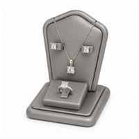2457(SV) SILVER GRAY  LEATHERETTE COMBO DISPLAY