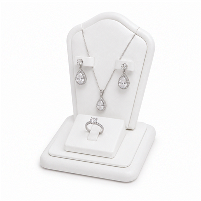 2457(WH) WHITE  LEATHERETTE COMBO DISPLAY