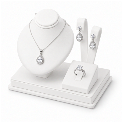 2457-A/WH WHITE PENDANT/EARRING RING