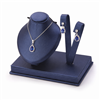 2457-B/NV  Navy Blue Leatherette Pendant & Earring Mini Display Set