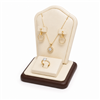 Chocolate Beige Leatherette Jewelry Display Set
