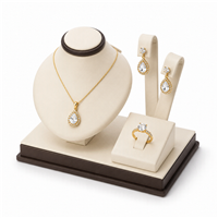 2457-A/CB  CHOCOLATE/BEIGE RING/EARRING/PENDANT