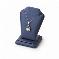 Navy Blue Leatherette Pendant Display Stand for Necklace and Pendant Presentation
