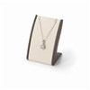 Small Chocolate Beige Leatherette Pendant Display Stand for Necklace and Pendant Presentation
