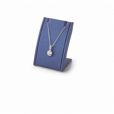 Small Navy Blue Leatherette Pendant Display Stand for Necklace and Pendant Presentation