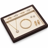 2498B-CB Chocolate Beige Leatherette Jewelry Counter Tray 9 7/8 x 8 1/4 Inches