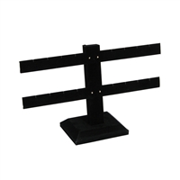 252-2  Black Earring Dual Bar