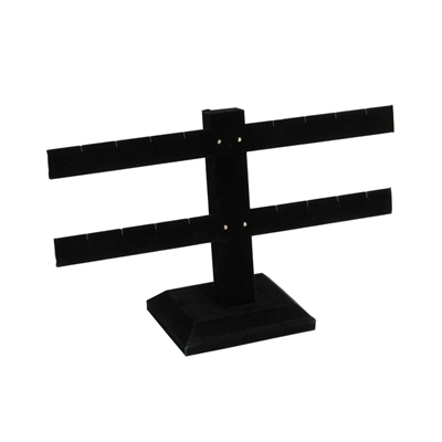 252-2  Black Earring Dual Bar
