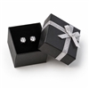 3112/BK Black Stud Earring Gift Box with Silver Bow