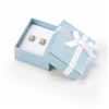 3112/MB Light Blue Stud Earring Gift Box with White Bow