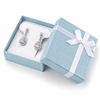 3113/MB Light Blue T-Earring and Pendant Gift Box with White Bow