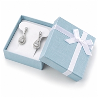 3113/MB Light Blue T-Earring and Pendant Gift Box with White Bow