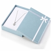 3118/MB Light Blue Bow-Tie Necklace Gift Box with White Bow