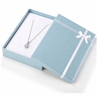 3118/MB Light Blue Bow-Tie Necklace Gift Box with White Bow