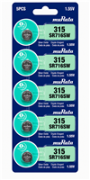Sony muRata 315 SR716SW 1.55V Silver Oxide Watch Battery 5 Pack