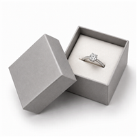Silver Cardboard Ring Box Jewelry Gift Box