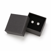 Black paper earring box with stud earrings
