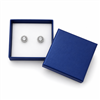 Navy blue paper earring jewelry box with stud earrings