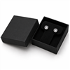Black paper pendant and earring jewelry box with stud earrings