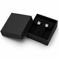 Black paper pendant and earring jewelry box with stud earrings
