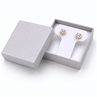 Silver paper earring jewelry box with pearl earrings